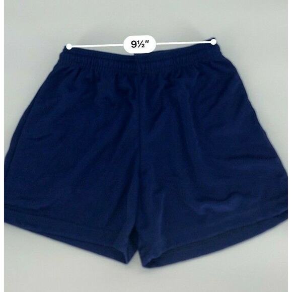 Unisex Boy Girl’s Youth Athletic Shorts Solid Blue Elastic Waist No Size - Picture 3 of 6